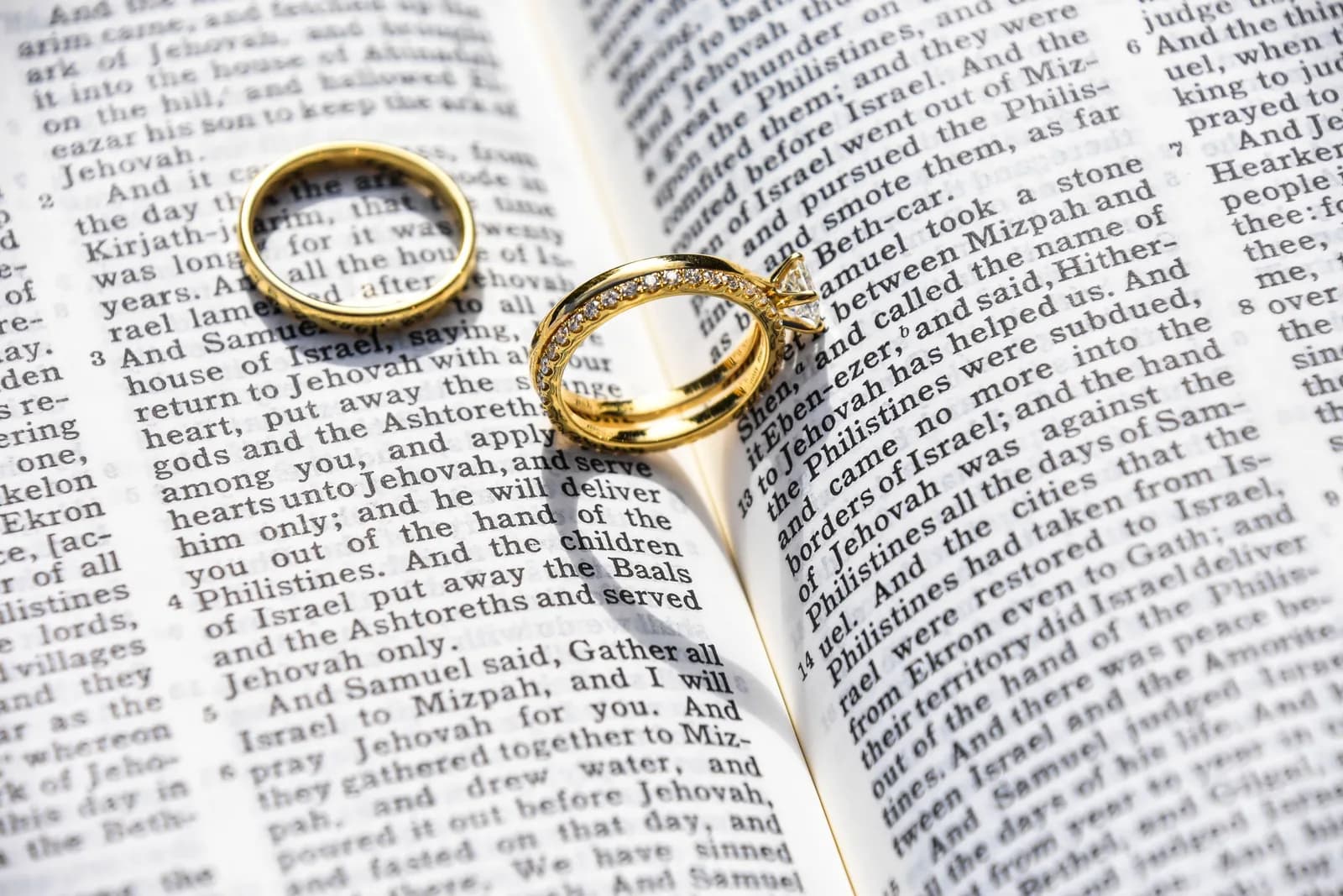 Open Bible with rings
